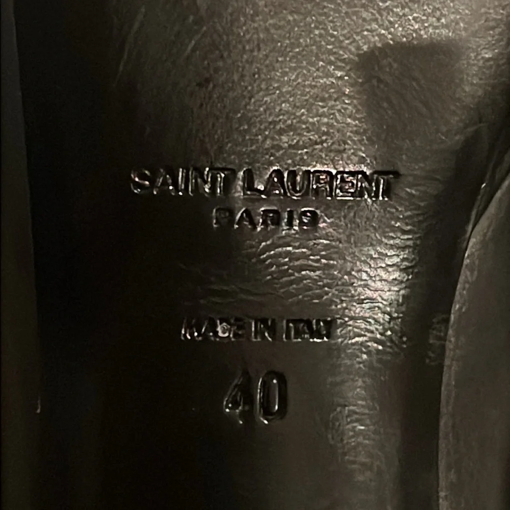 Authentic Saint Laurent Paris Black Leather Heels - Picture 11 of 11